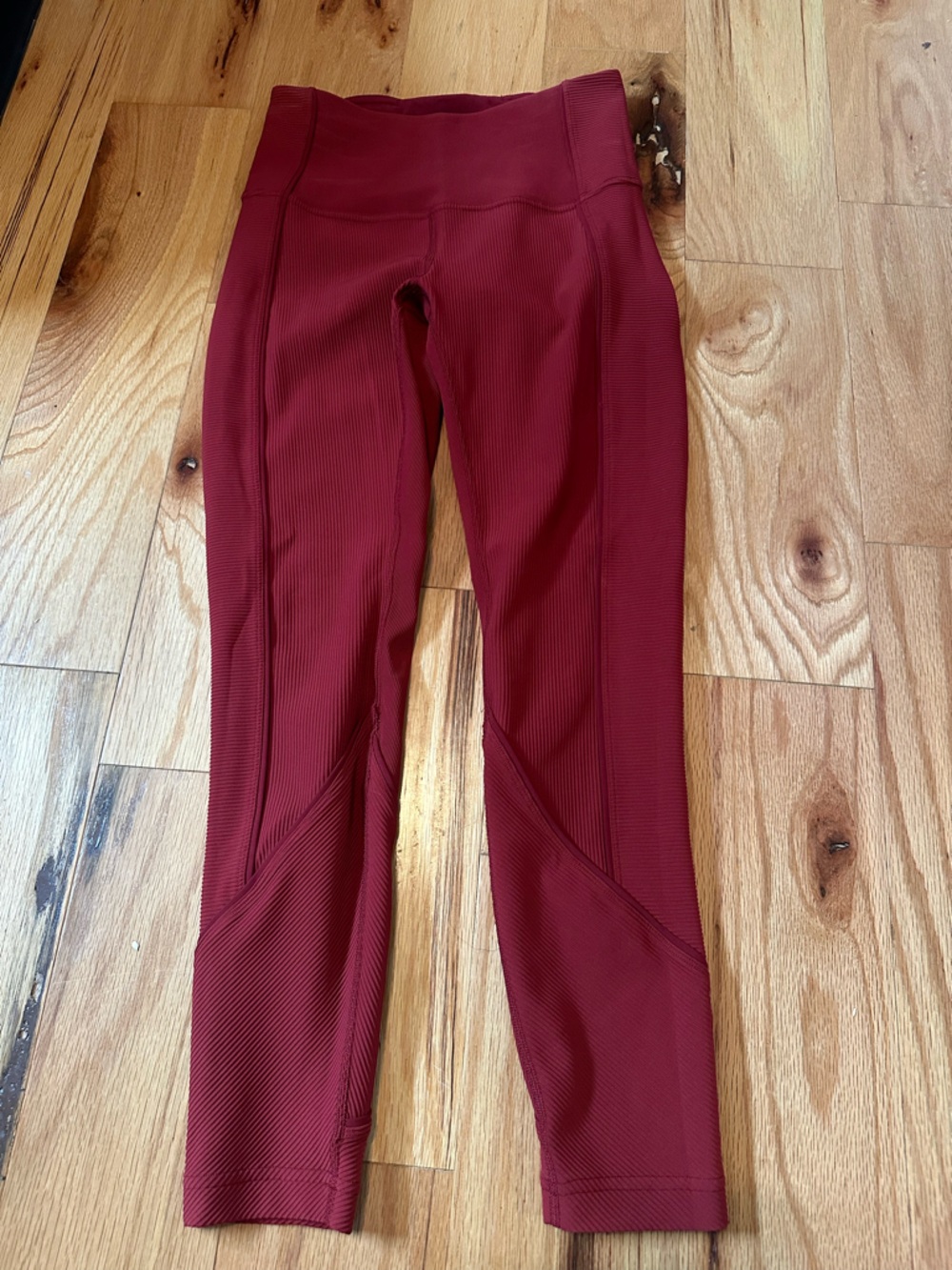 Lululemon Red Athletic Leggings with Tag Detail